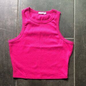 Fuchsia Cropped Tank Top